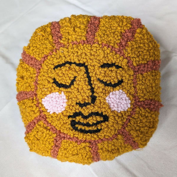 Sun Face Circle Pillow
