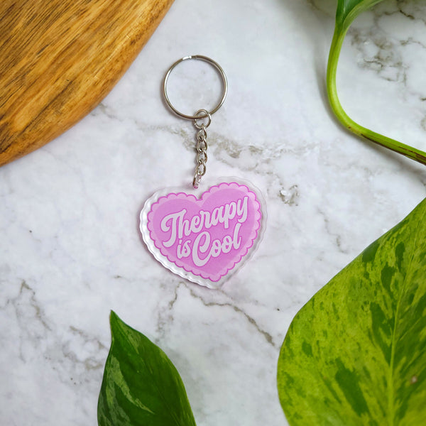 Therapy is Cool Acrylic Keychain