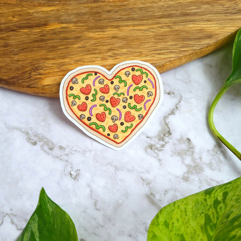 Pizza Heart 3" Vinyl Sticker