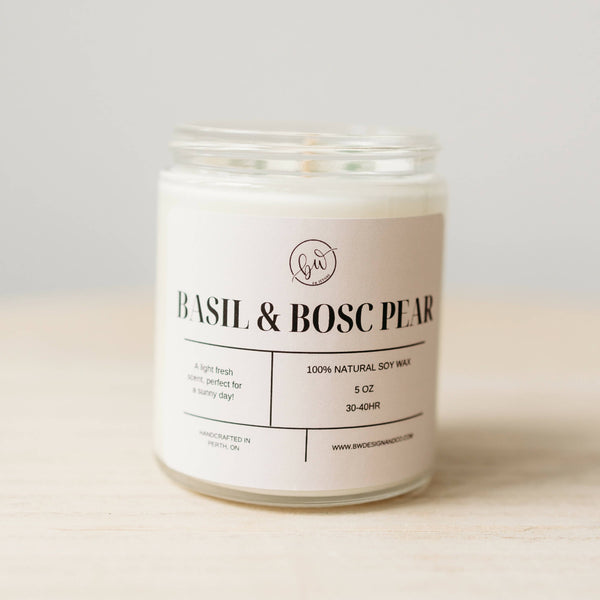 Basil & Bosc Pear Soy Candle - 5oz - Shop Motif