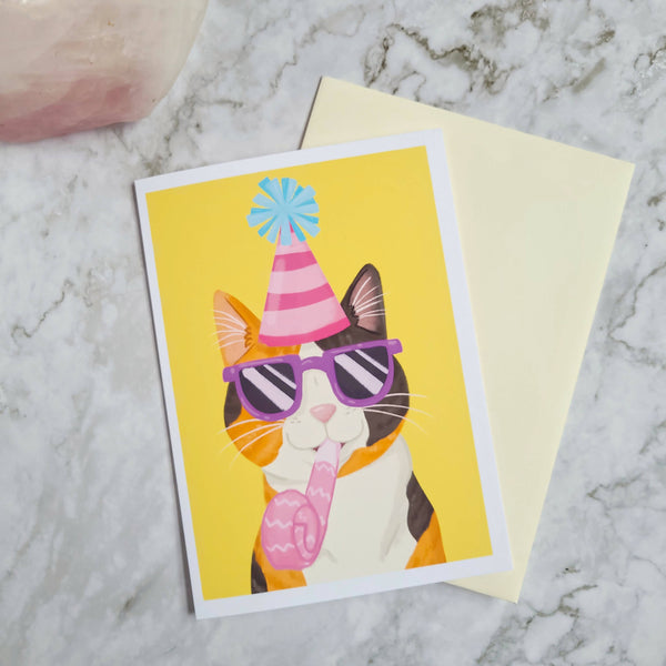 Calico Party Animal 5x7" Greeting Card - Shop Motif
