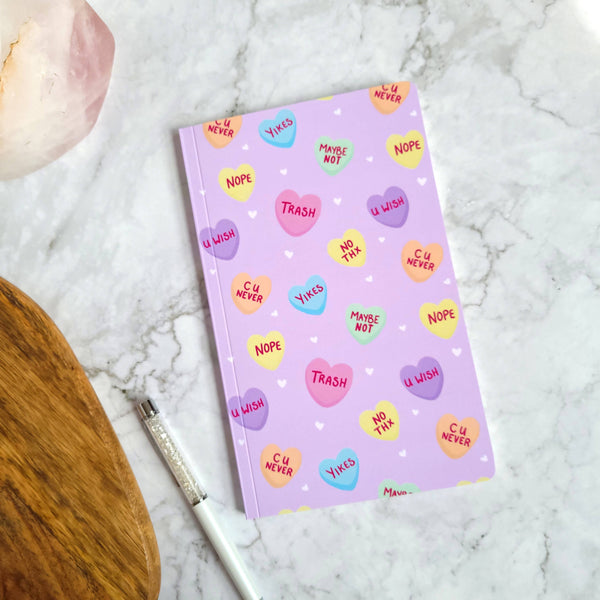 Candy Hearts 5x8" Ruled Notebook - Shop Motif