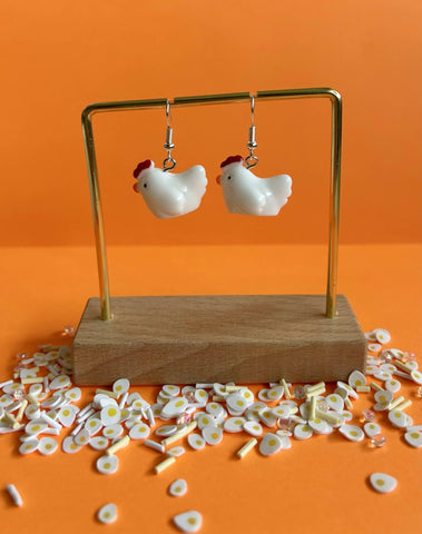 Chicken Little - Chicken Dangle Earrings - Shop Motif