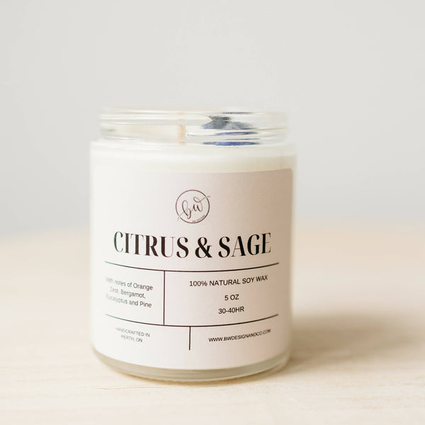 Citrus & Sage Soy Candle - 5oz - Shop Motif