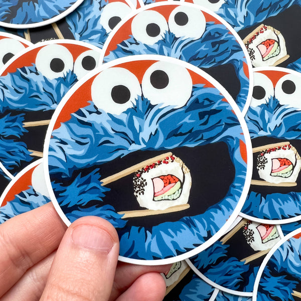 Cookie Monster Sushi sticker - Shop Motif