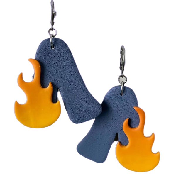 Liar, Liar, Pants on Fire! Polymer Clay Earrings