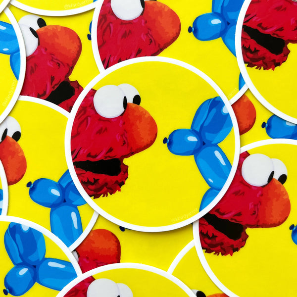 Elmo and balloon dog sticker - Shop Motif