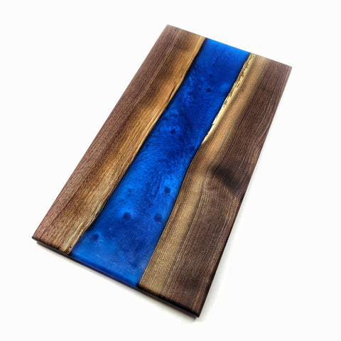 Epoxy River Charcuterie Board - Blue Swirl - Shop Motif