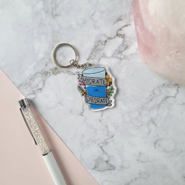 Hydrate or Diedrate Acrylic Keychain