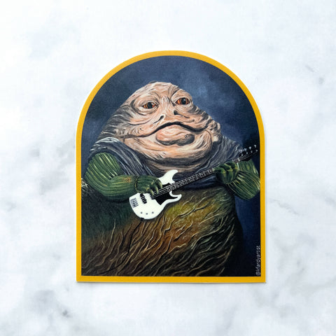 Jabba the Hutt Playing the Electric Bass sticker - Shop Motif