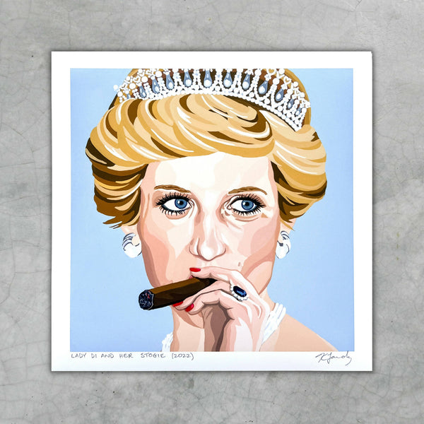 Lady Di And Her Stogie 8x8" art print - Shop Motif