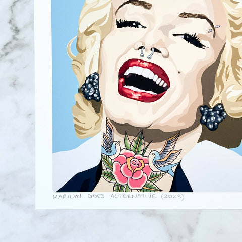 Marilyn Goes Alternative art print (Marilyn Monroe) - 2 sizes - Shop Motif