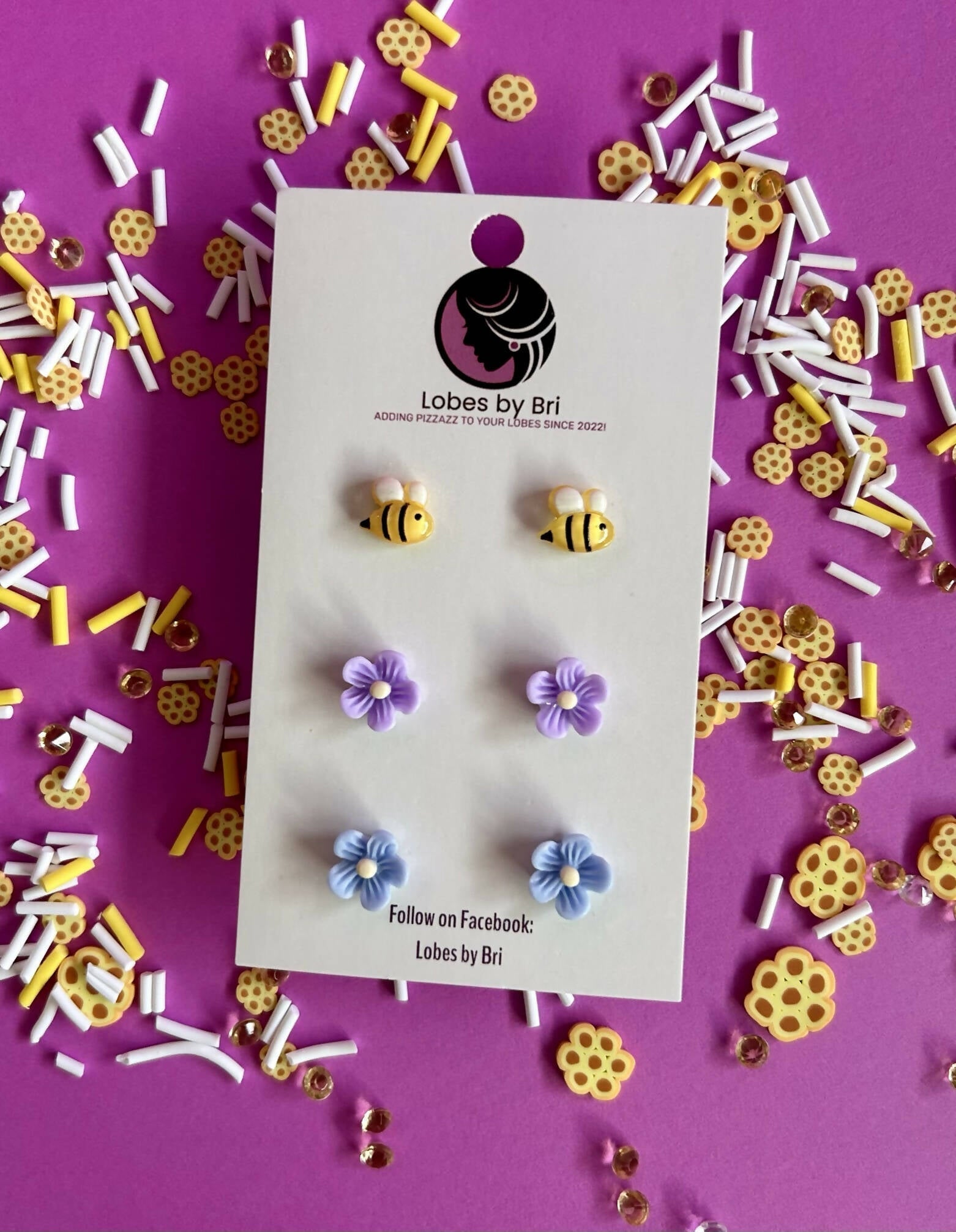 Mo’ Honey, Mo’ Problems - Honeycomb, Bees & Flower Earrings - Shop Motif