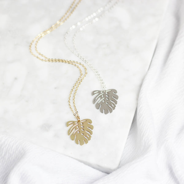 Monstera Leaf Necklace - Shop Motif