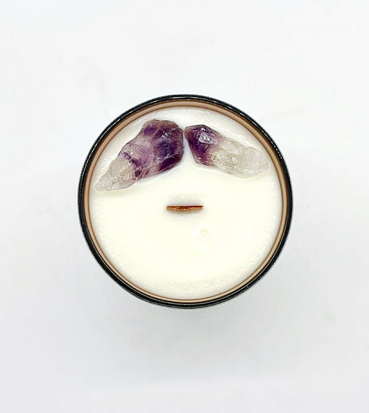 Relaxation amethyst crystal candle