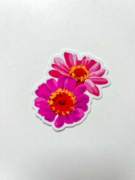 Pink Zinnia - Spring Flower Sticker