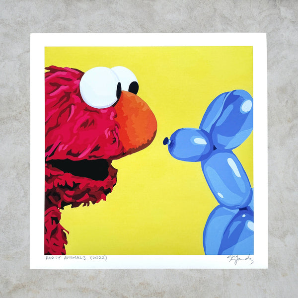 Party Animals 8x8" art print (Elmo) - Shop Motif
