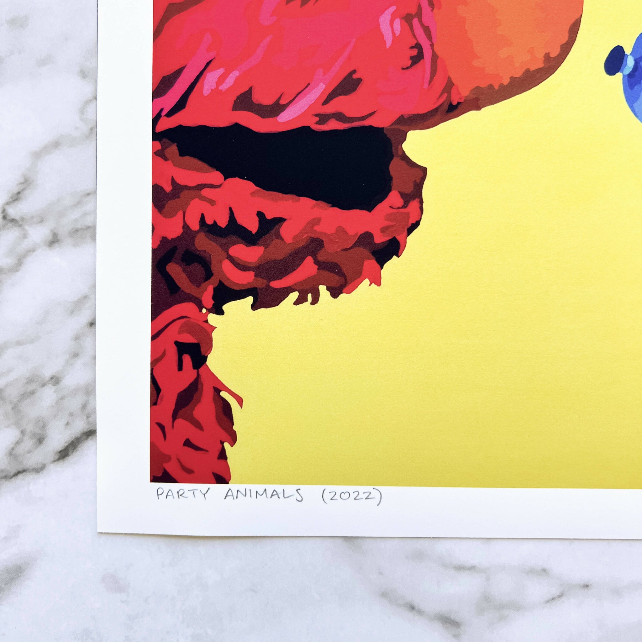 Party Animals 8x8" art print (Elmo) - Shop Motif