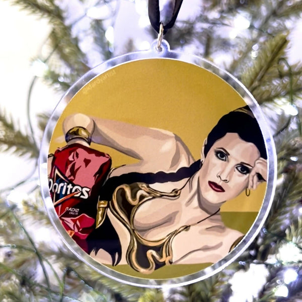 Princess Leia eating Doritos ornament - Shop Motif