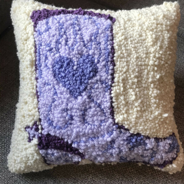 Purple Cowboy Boot Pillow - Shop Motif