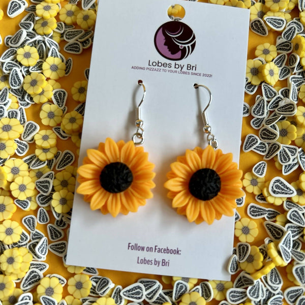 Sea of Golden Blooms - Sunflower Dangle Earrings - Shop Motif