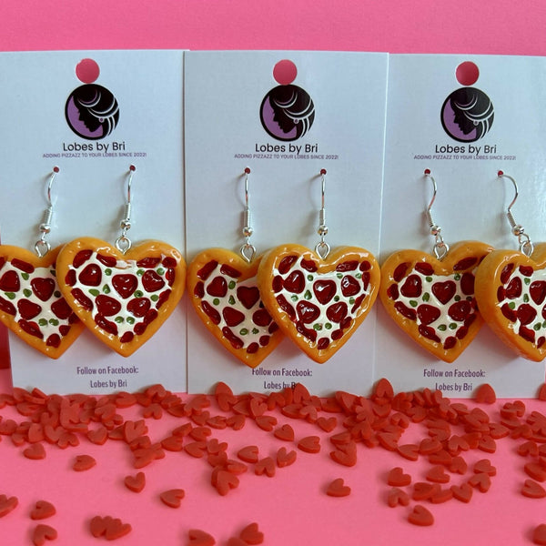 Slice, Slice Baby! - Pizza Heart Dangle Earrings - Shop Motif