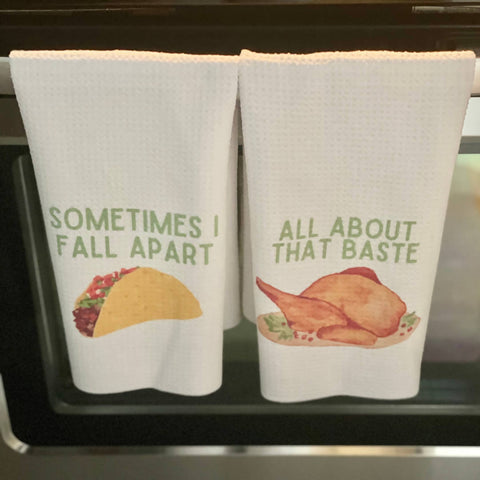 "Sometimes I Fall Apart" Tea Towel