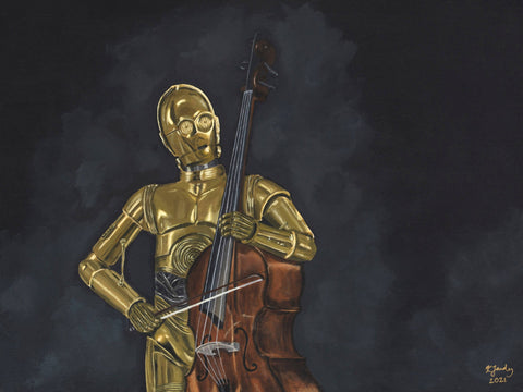 Star Wars Symphony print: C3PO Playing the Bass - Shop Motif