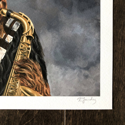 Star Wars Symphony print: Chewbacca Playing the Saxophone - Shop Motif