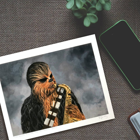 Star Wars Symphony print: Chewbacca Playing the Saxophone - Shop Motif