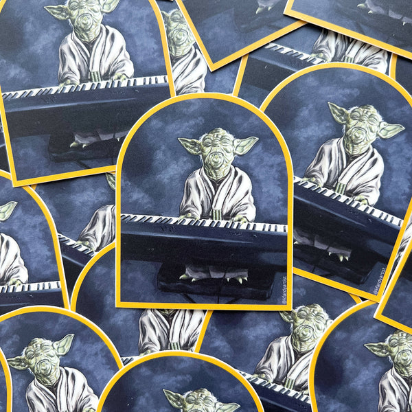 Yoda Playing the Piano sticker - Shop Motif