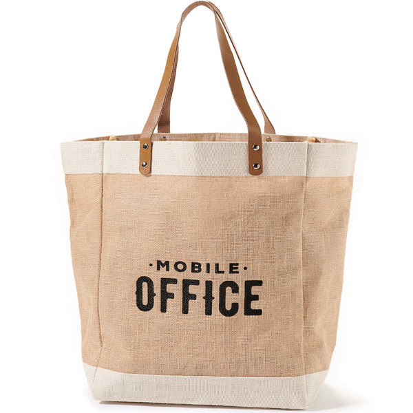 Mobile Office Jute Shopping Tote