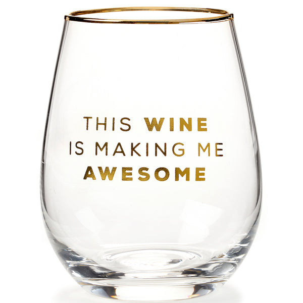 Making Me Awesome Wine Glass & Bottle Stopper Gift Set