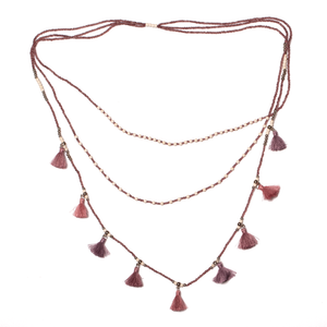 Triple Strand Tassel Necklace 
