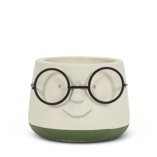 Small Face With Glasses Planter