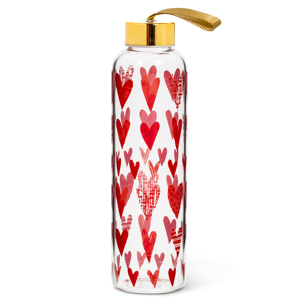 Hearts Water Bottle With Strap