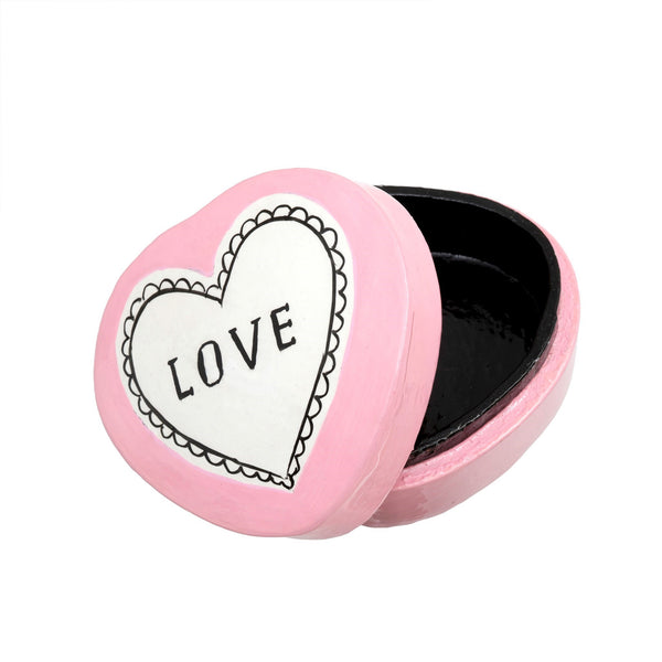 Love Kashmiri Pink Heart Shaped Box