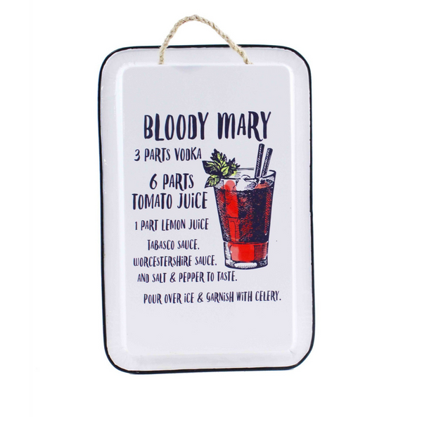 Bloody Mary Recipe Sign