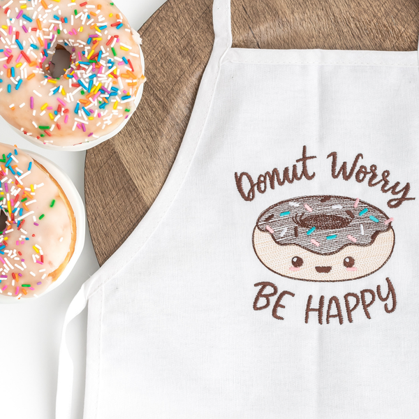 "Donut Worry Be Happy" Toddler Apron