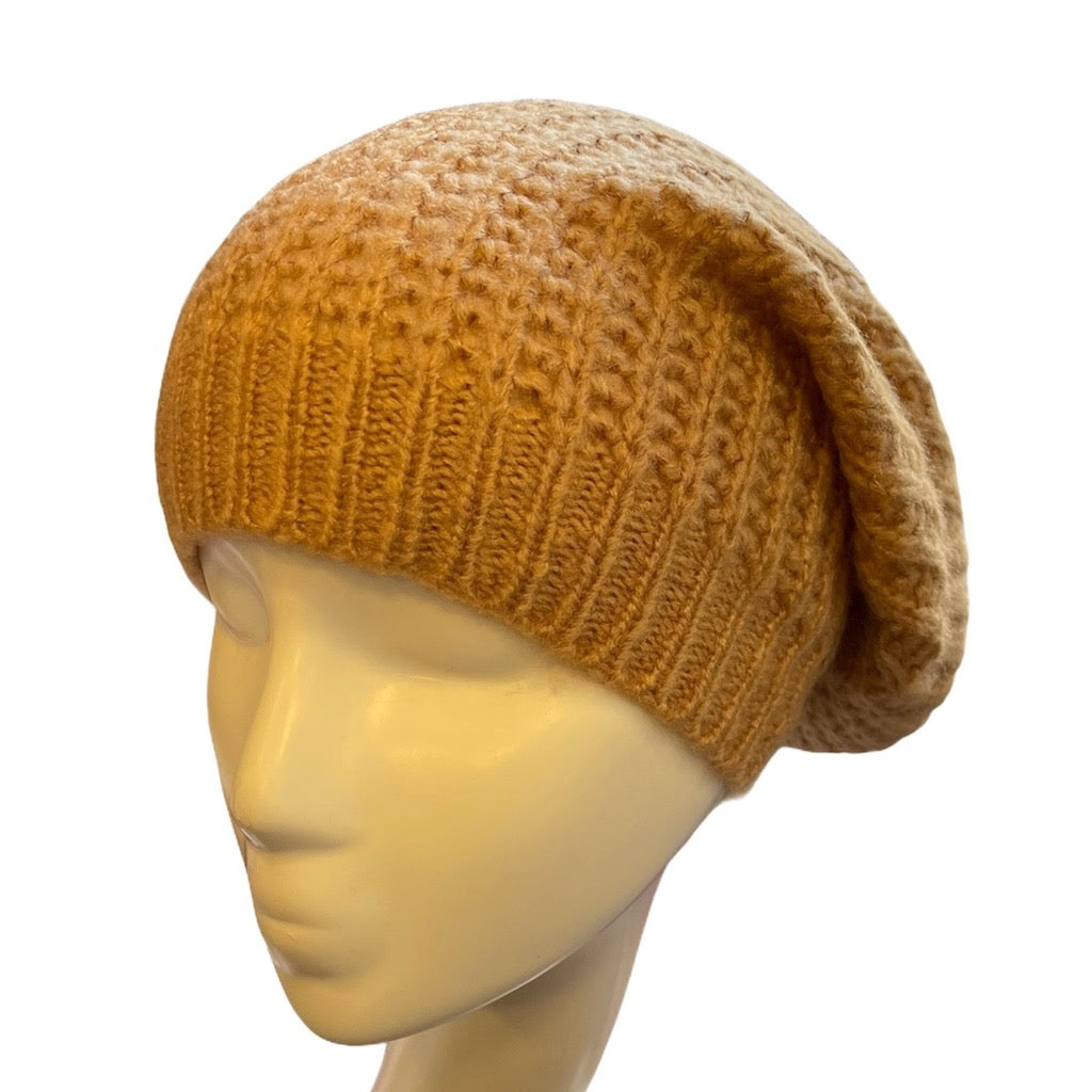 Simple Knit Hat With Tie Back