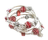 Spiral Wrapped Pearl Bead Bracelet - Flamingo Boutique 