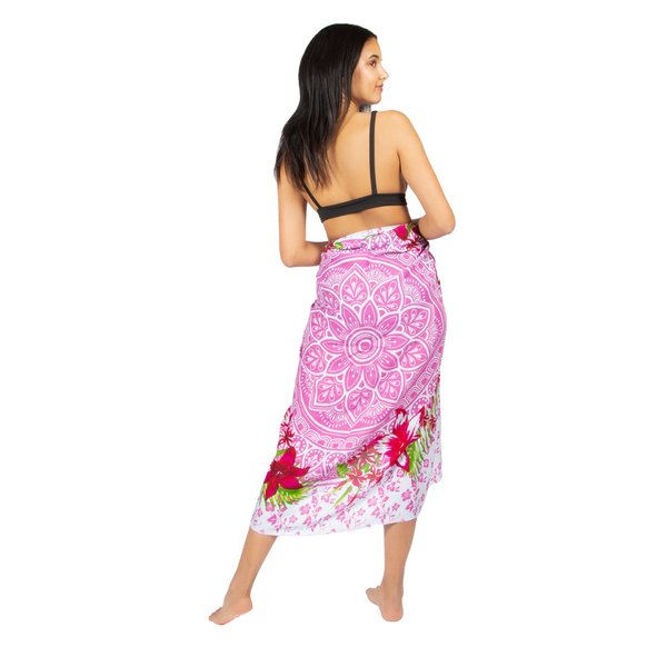 Mandala & Flower Print Sarong - Pink