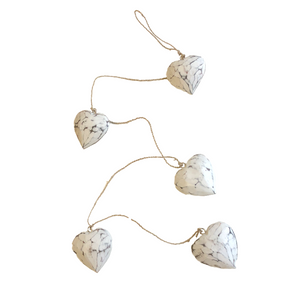 Hanging Wooden Round Hearts 