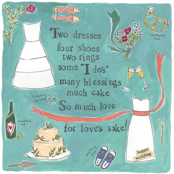 Two Dresses, Four Shoes Wedding Card - Flamingo Boutique