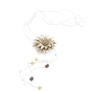 Leather Flower Necklace 