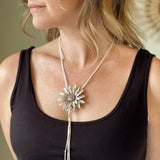 Leather Flower Necklace 