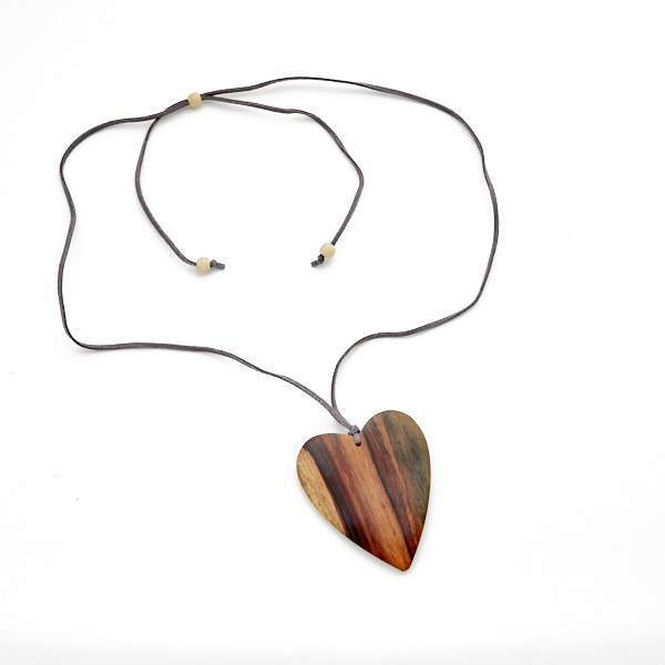 Simple Wooden Heart Necklace
