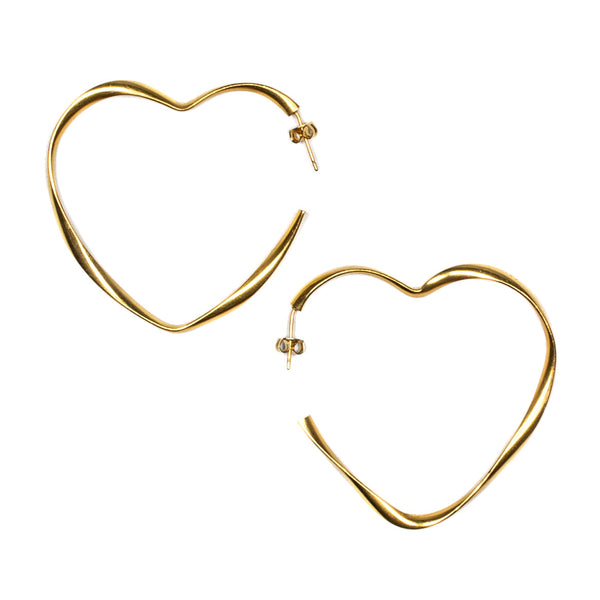 Large Hoop Earrings - Gold Plate