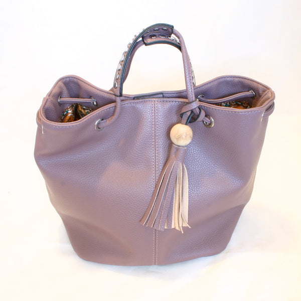Purple Handbag with Tassel - Flamingo Boutique