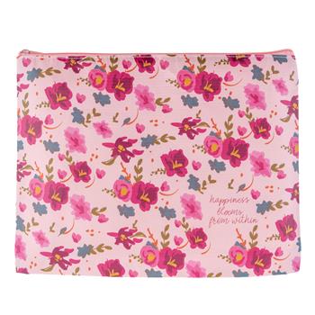Large Pink Floral Carry All Pouch